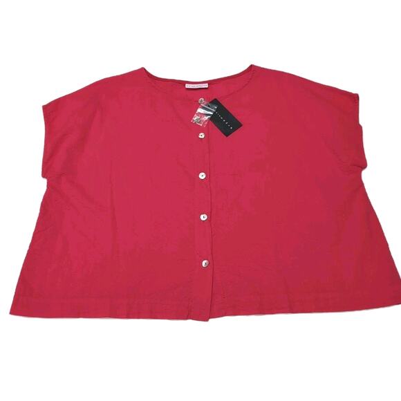 Bryn Walker Bessie Shirt Size XXL Lantana Pink Button Front Lagenlook NEW NWT - Picture 4 of 16